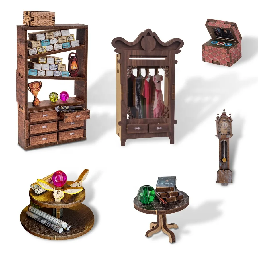 Hot Selling Handicrafts 3D Wooden Puzzle Magic Pharmacist DIY Book Nook For Gift Book Nook Kit