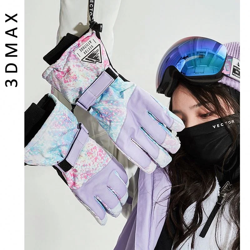 3D Max Waterproof Ski Gloves, Snowboard Men Women Winter Sport Warm Heated Ski Winter Gloves For Skiing