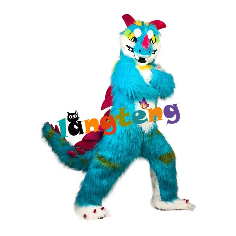 956 Holiday Costume Plush Blue Dragon Monster Mascot Costumes For Adults