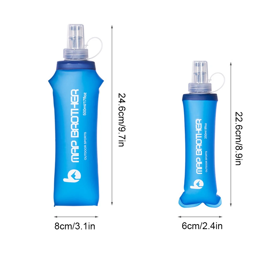 Soft flask Water outdoor running vest TPU navy blue 750ml hydration soft flask