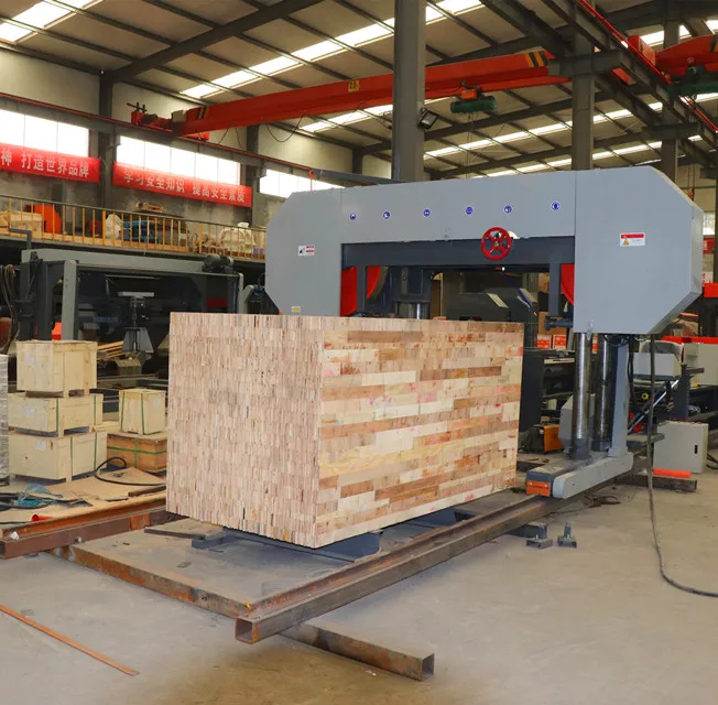 Machine Working With Feed China Wood Cutting Industrial Sawmill Woodworking Horizontal Band Saw