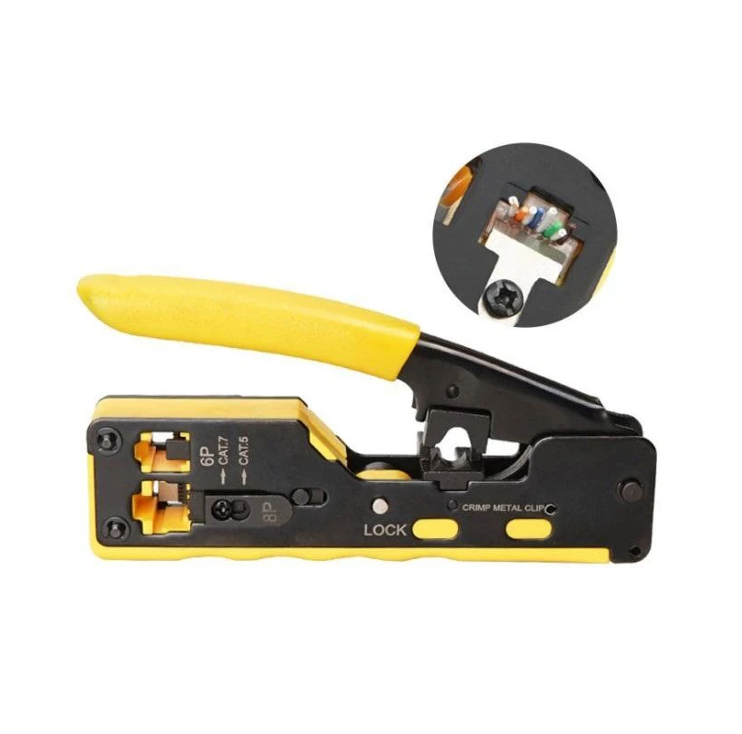 Cat5 Cat6 Cat7 Проходная подача через RJ45 обжимной инструмент Электрический трубка pex ручной провод