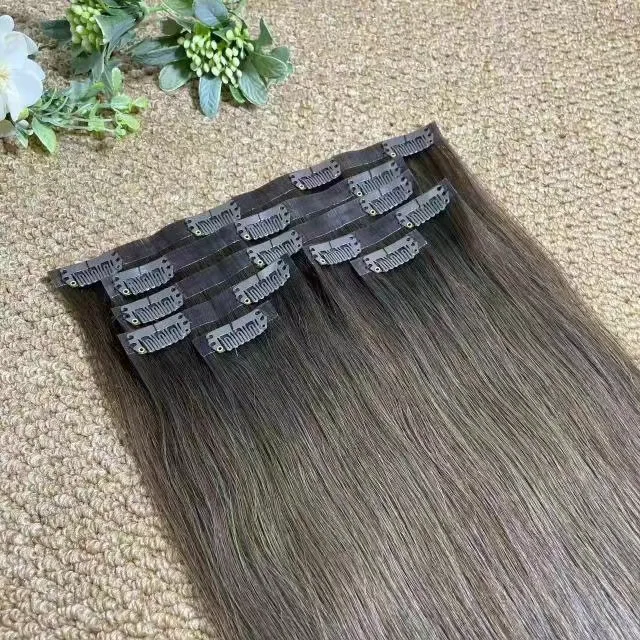 Ruyihair Cabello Humano Unprocessed Clip in Hair Extensions Hair Cabello Natural Color Straight Bulk 100% Virgin Cabelo