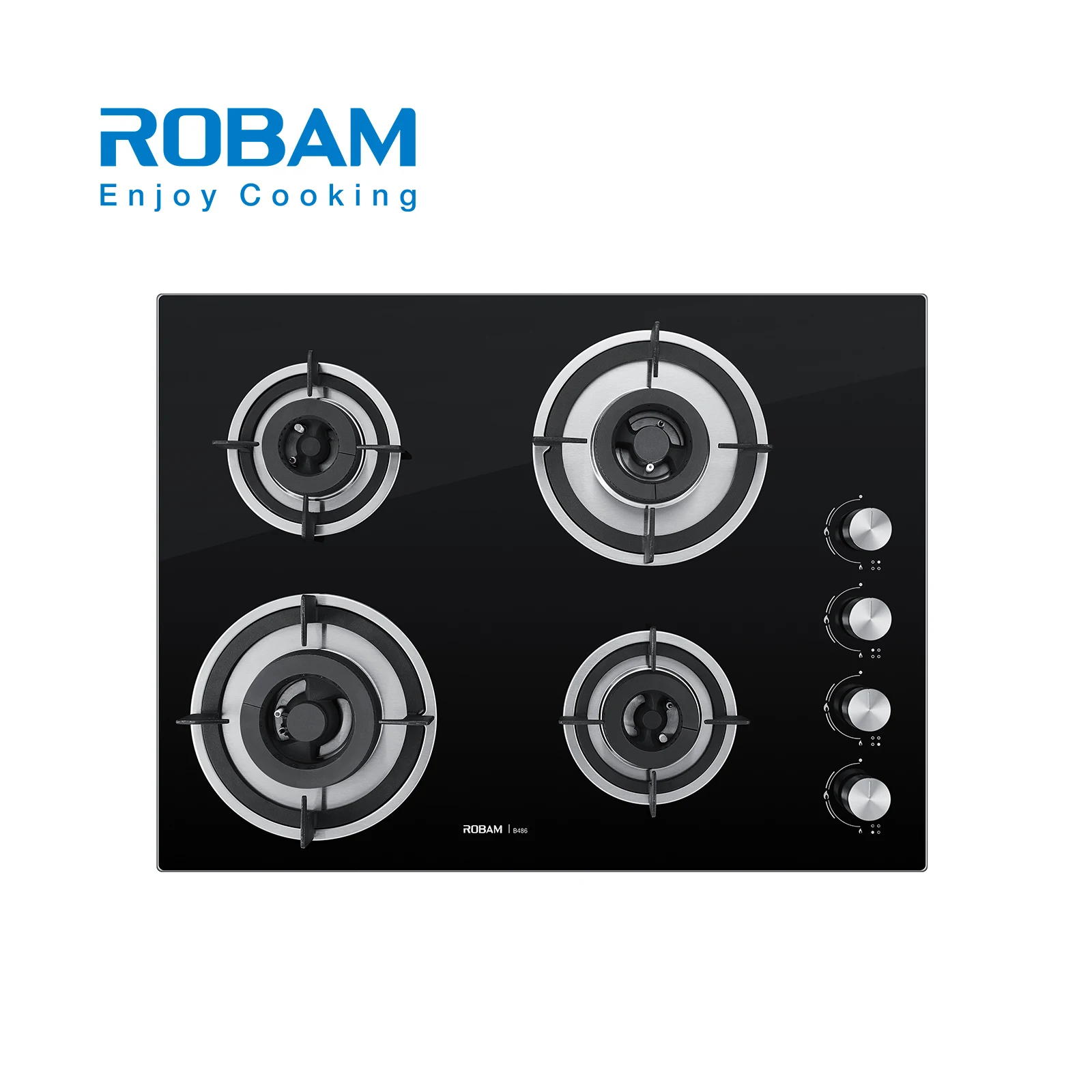 Бытовая техника горелки верхней части горелки газовая кухонная плита продукта закаленное стекло черный батарея Керамика/стекло газовая плита 1,5 V квадратном 10.4kw