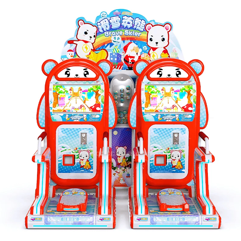Amusement arcade ski machine coin operated kid ski hero skiing video game machine for sell