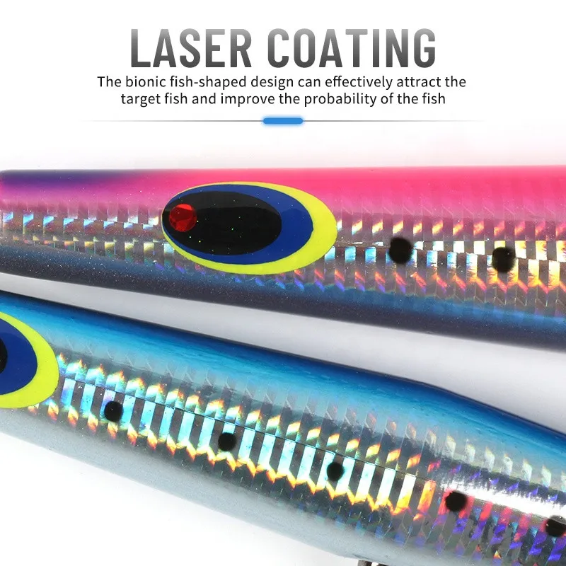 Handmade 60g/75g Wood Popper Lure Top Water Wobbler Jigging Jigs for Trout Fishing in Rivers Lakes and Streams