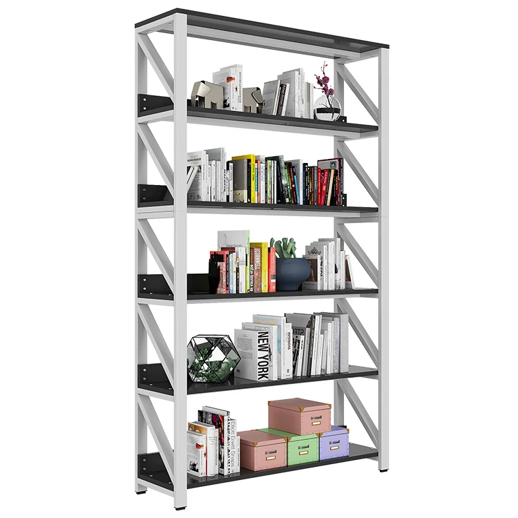 Living Room Furniture Display Shelf Corner Divided Bookshelf Bookcase With Baffle
