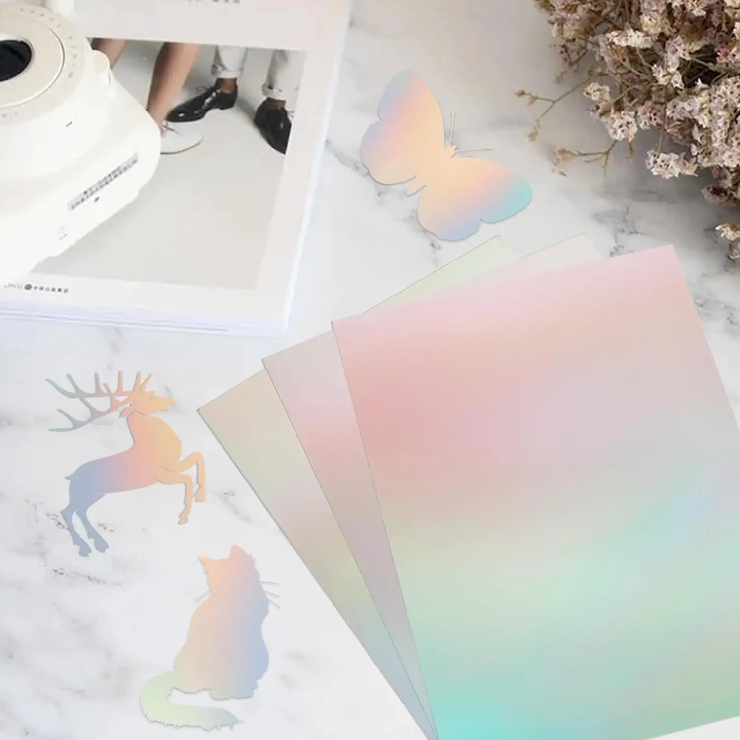 Holographic ID Visa Sheets Film State fl Hologram Overlay for PVC Cards Making.