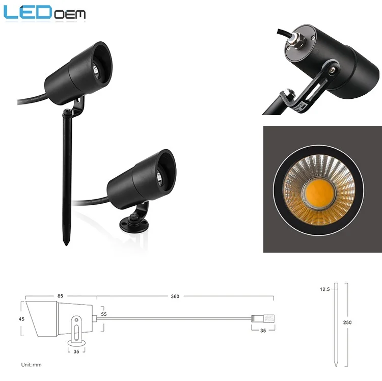 outdoor spot light wall or spike 3W/5W