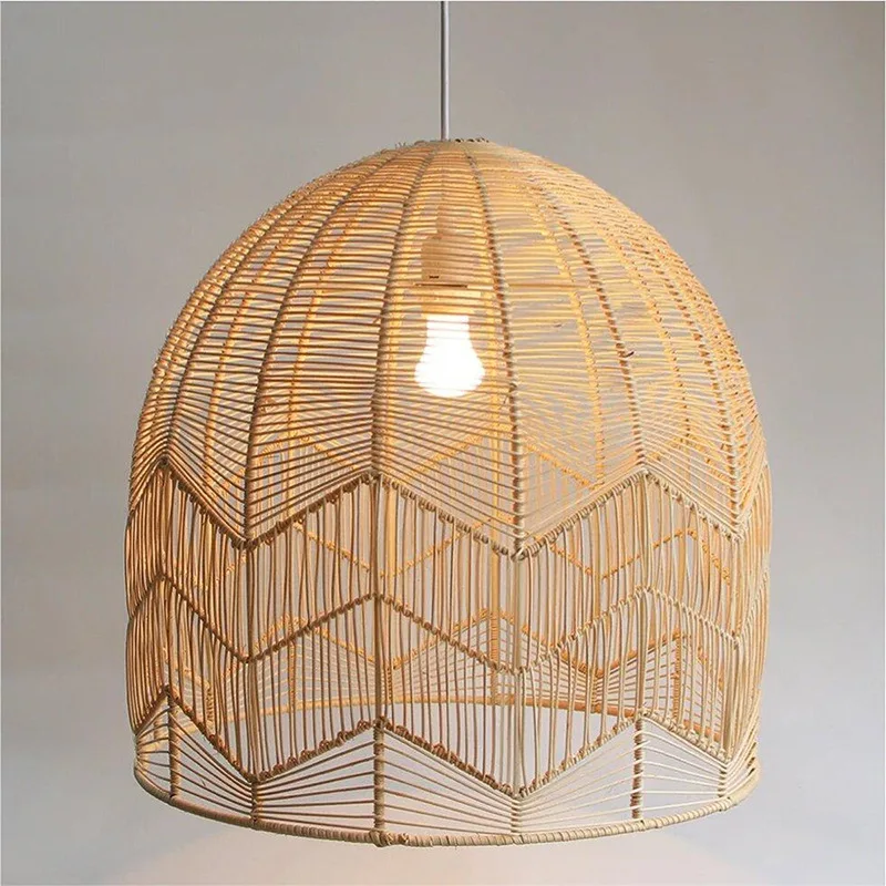Postmodern handcraft hotel oversize rattan chandelier pendant light