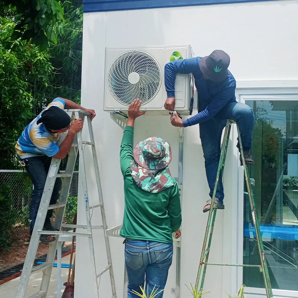 AC DC Hybrid inverter solar  air conditioner 9000BTU 12000btu 18000btu 1HP for hotel home container camping