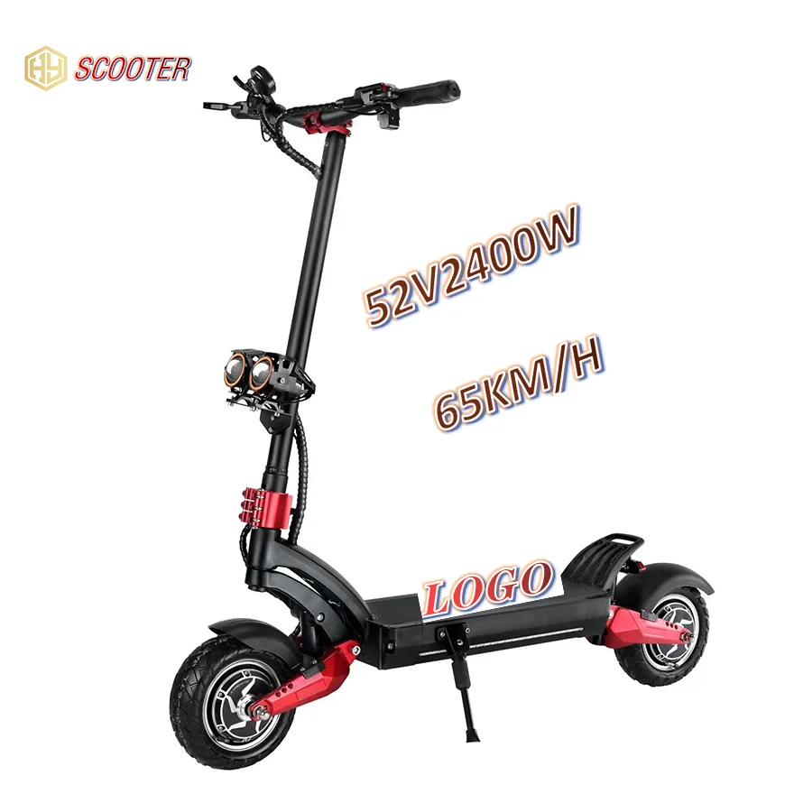 52V fast electric scooter adult 2400W dual motor electric scooter foldable off road electric scooter