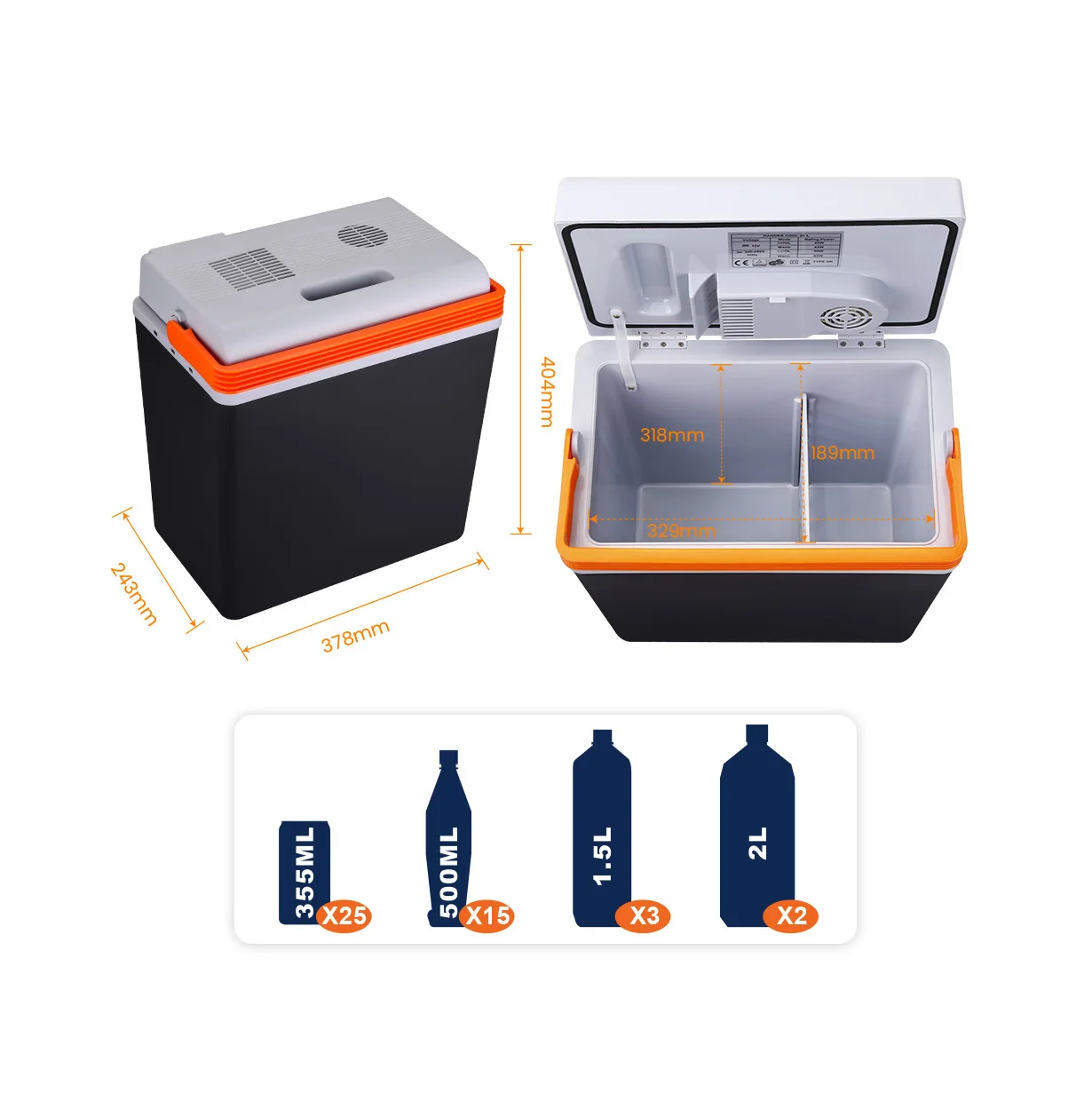 12 Volts Portable Refrigerator Electric Cooler Box Warm And Cold 20l Camping Car Fridge