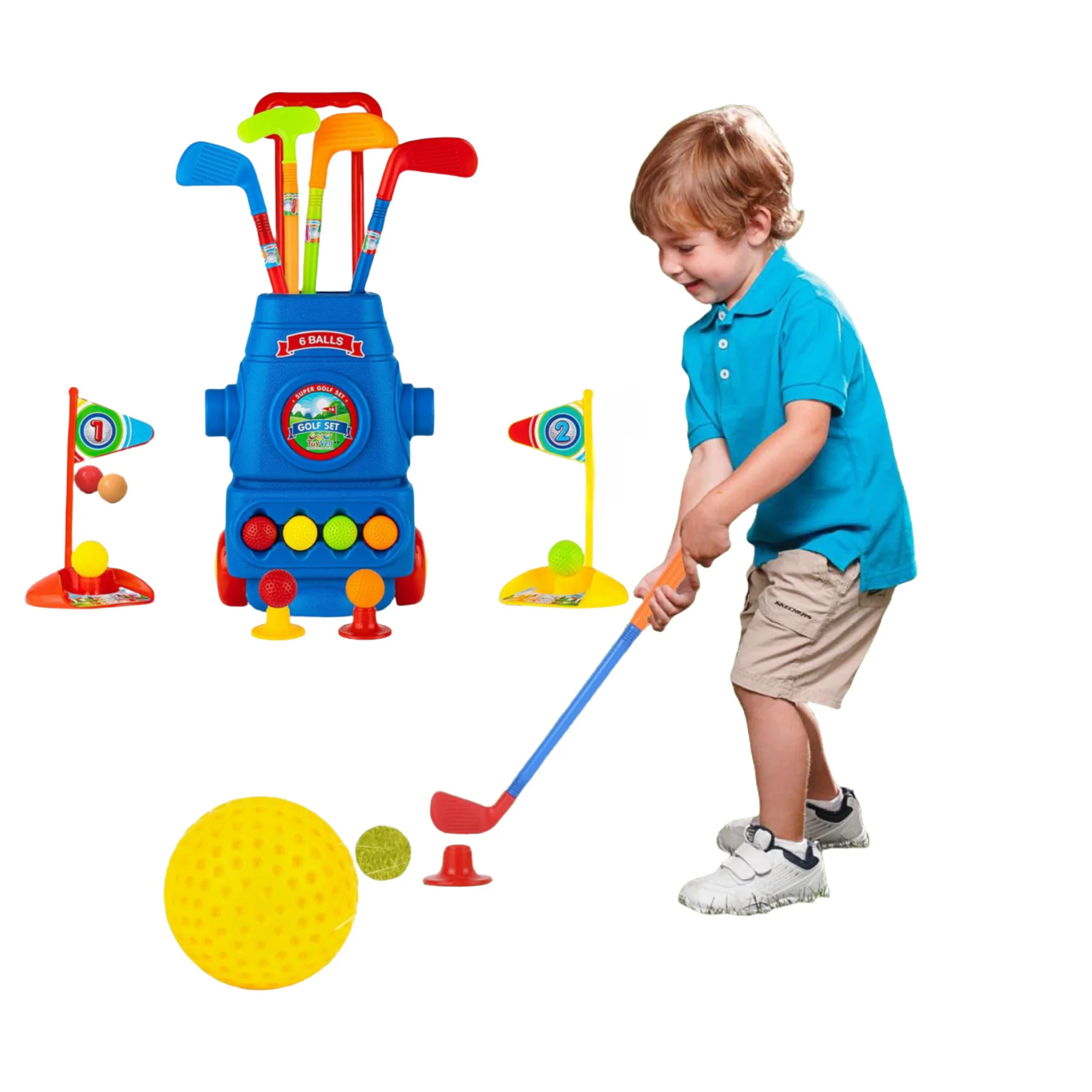 Hot Outdoor Portable Sport Toy Exercise Game Training Golf Balls Kids Plastic Sports Game Playing Kids Golf Set Toy With 4 balls