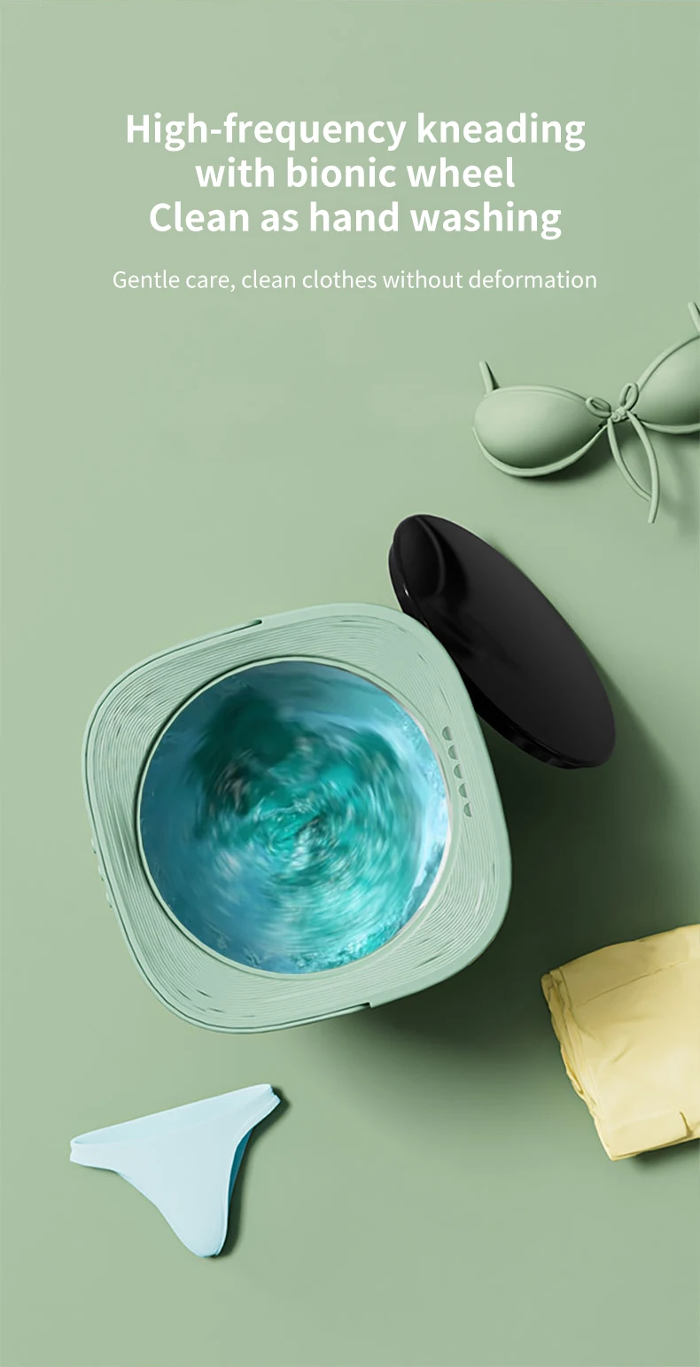 Factory outlet 8L Low Noise Folding Portable Washing Machine with Ag+ and 36W Powerful Laundry Power