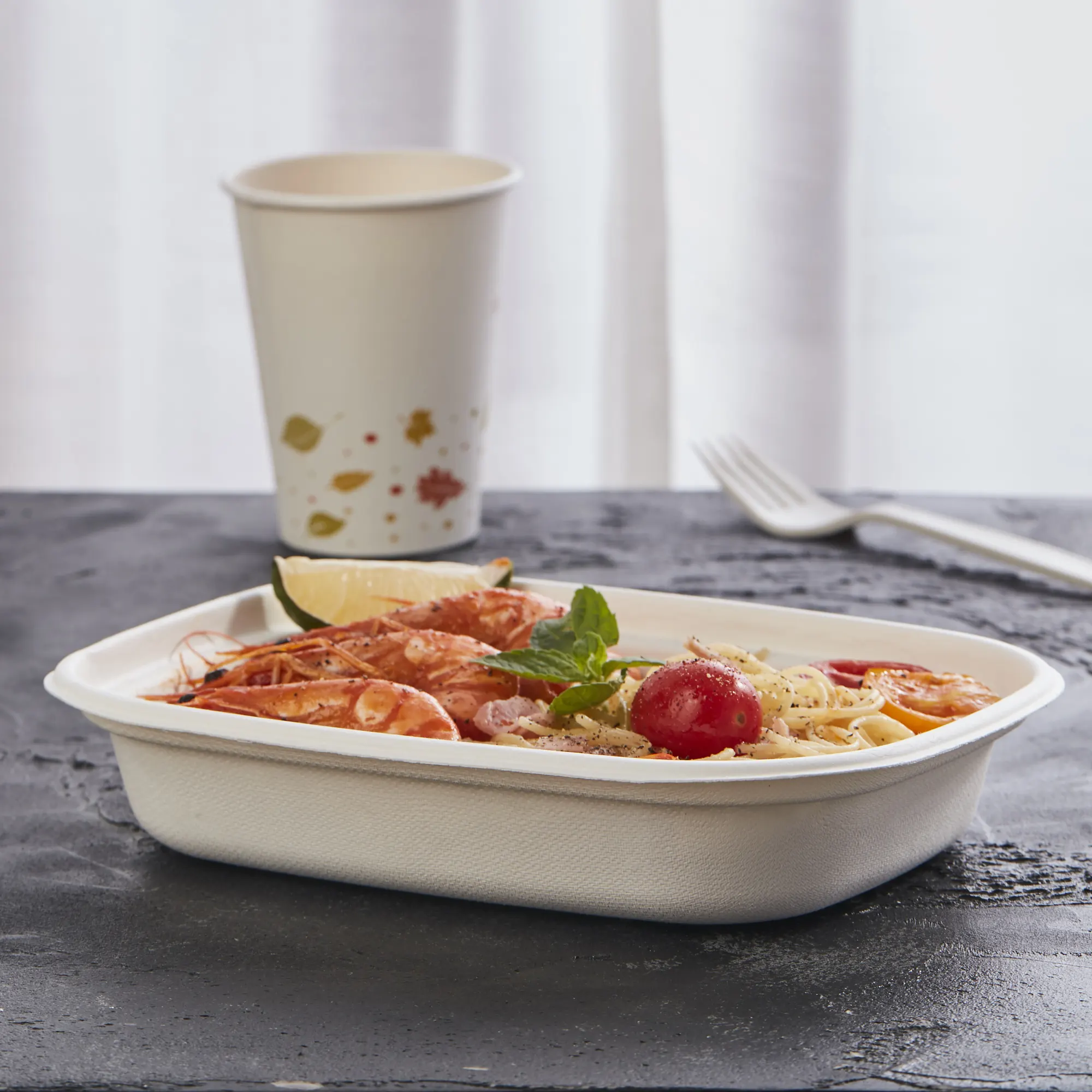 Biodegradable single use Bagasse 32oz Noodle Bowl 24oz Microwave Paper Bowl