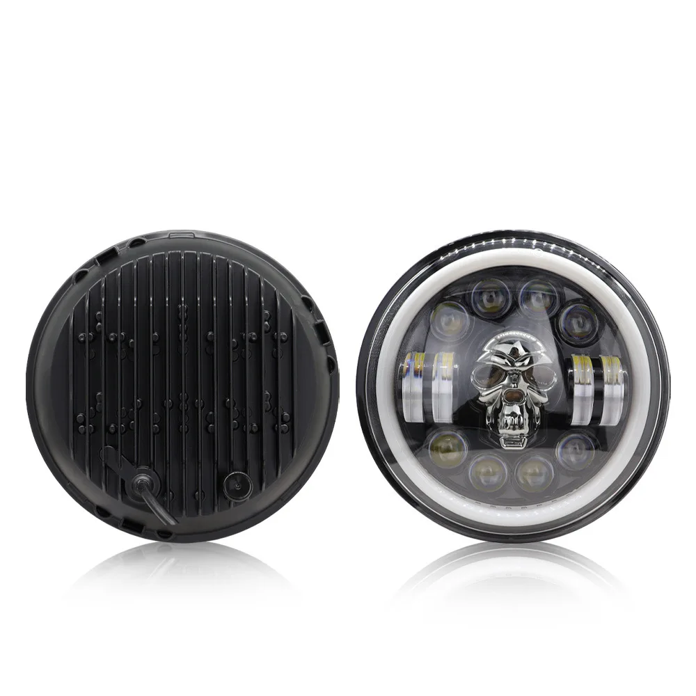 7-inch skull colorful headlight Harley motorcycle ghost headlight Wrangler light super powerful super bright headlight