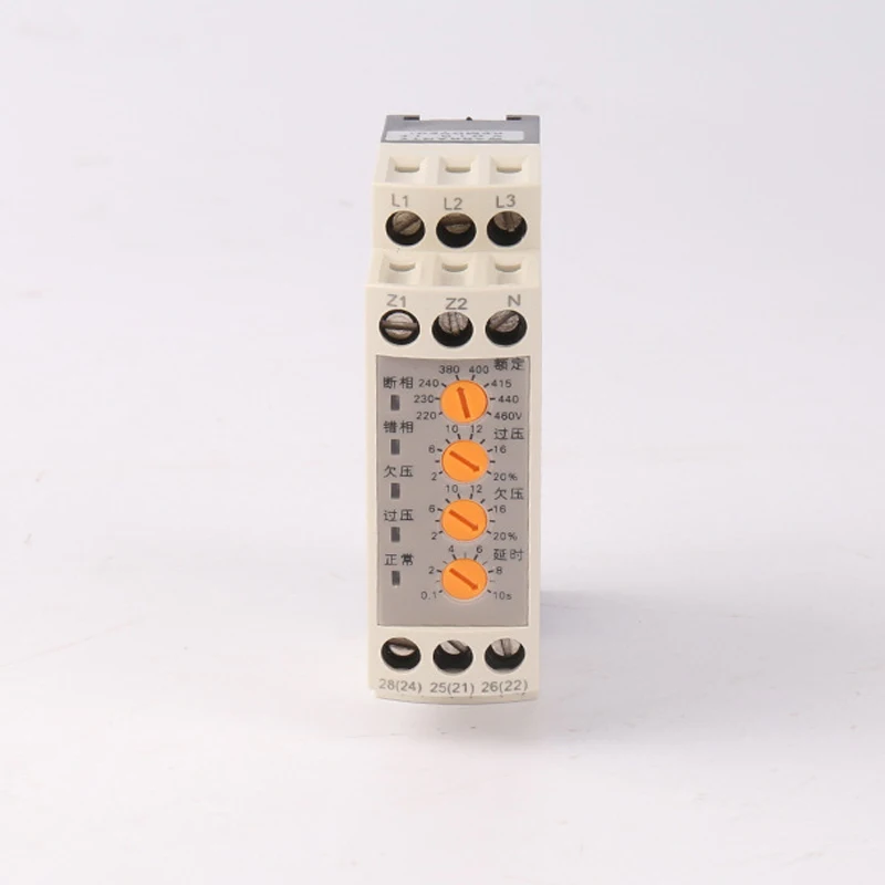 Three phases voltage monitoring relay adjustable rated voltage 220-460V over&under voltage protector
