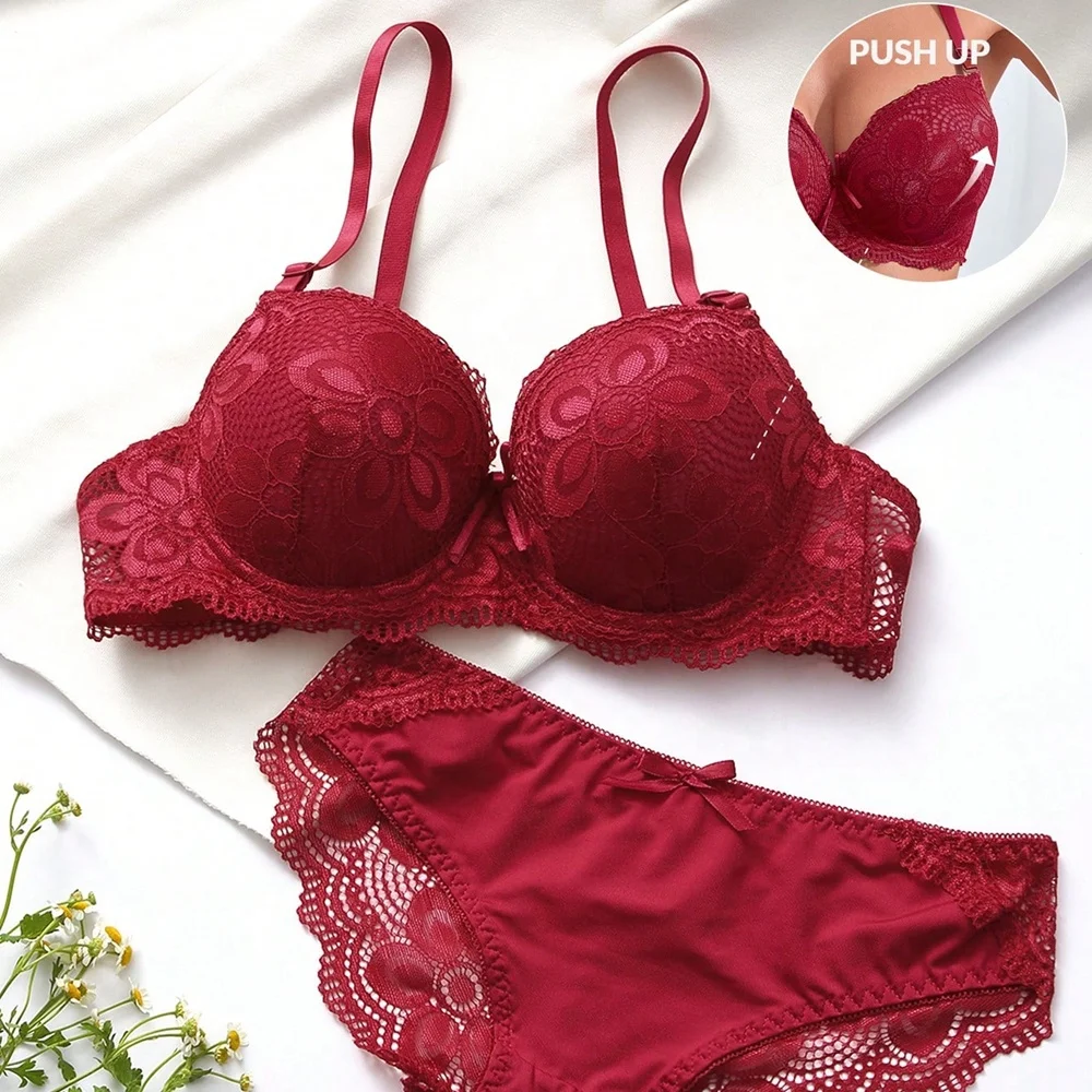 New Design Fashion Lace Underwear Woman Sexy Lace Panty and Bra Lingerie Sets