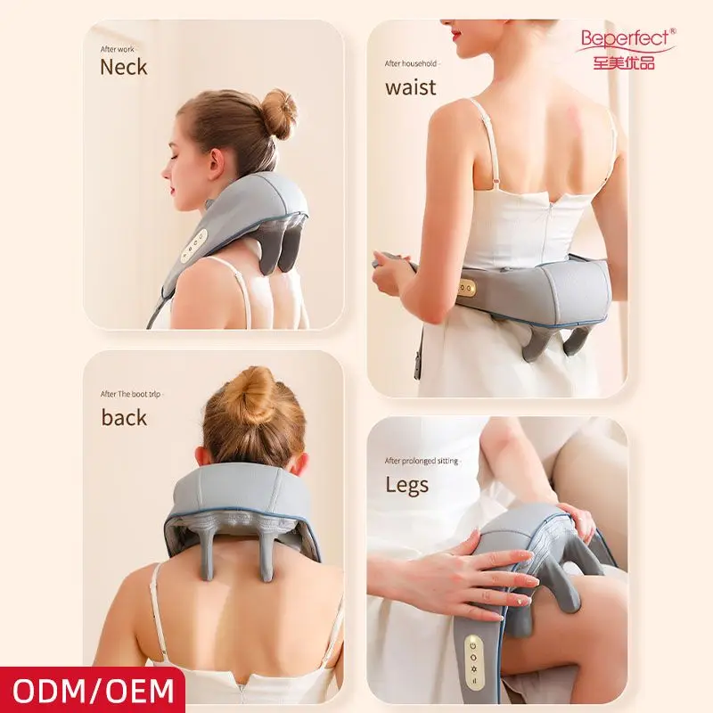 Professional neck massaging device hot compress shiatsu neck massager promote blood circulation