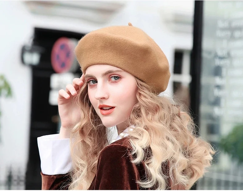 Berets-EA106 100% шерстяные береты на заказ мужские дамы милые винтажные шляпы Berat