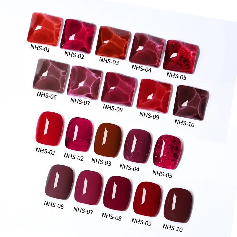AS Cherry Red Series UV Gel Polish Gel Pure Colors Lacquer Manicure DIY Nail Art Design Gel Polish Base Top Coat Nail Art