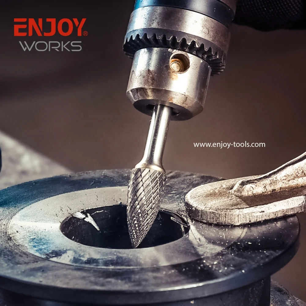 High Speed Grinder Flexible Rotating Double Cut Tungsten Carbide Rotary Burrs Burr Set Single Cut