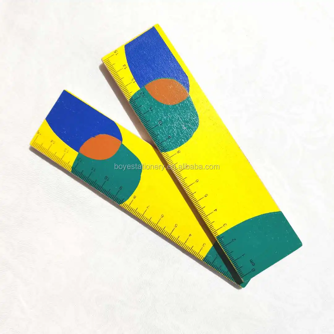 Promotion Cute Painted 10cm Wooden Kids Mini Ruler Cartoon ruler for Kids 15cm Wooden Ruler