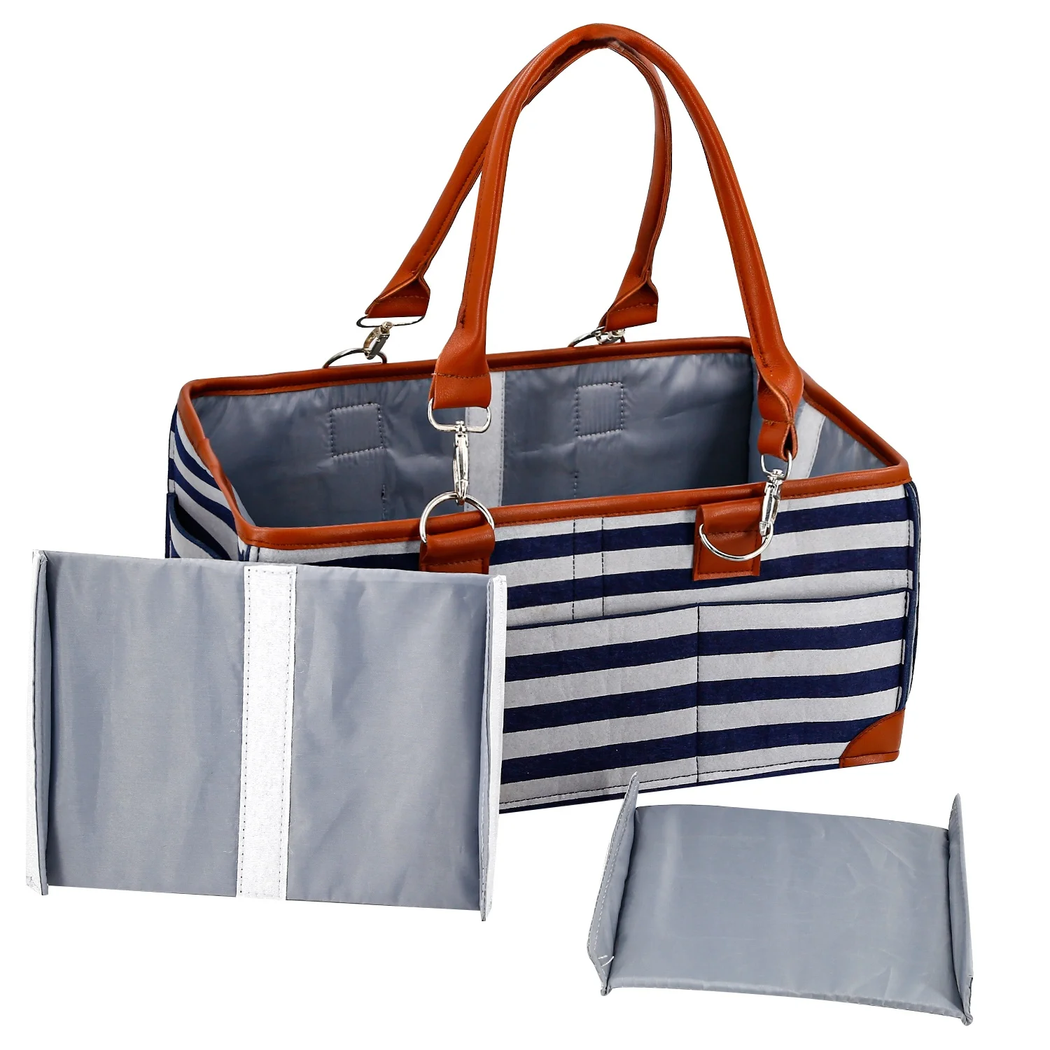 Felt Diaper Bag Large Portable Rope Nursery Storage Bin Felt Baby Diaper Storage Caddy Organizer