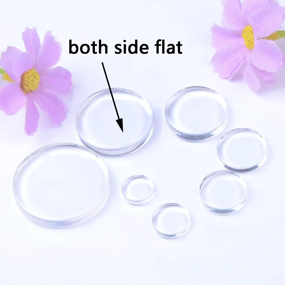 Chanfar Transparent Clear Picture Round Glass Cabochons Flat Back 12mm for Pendant Base