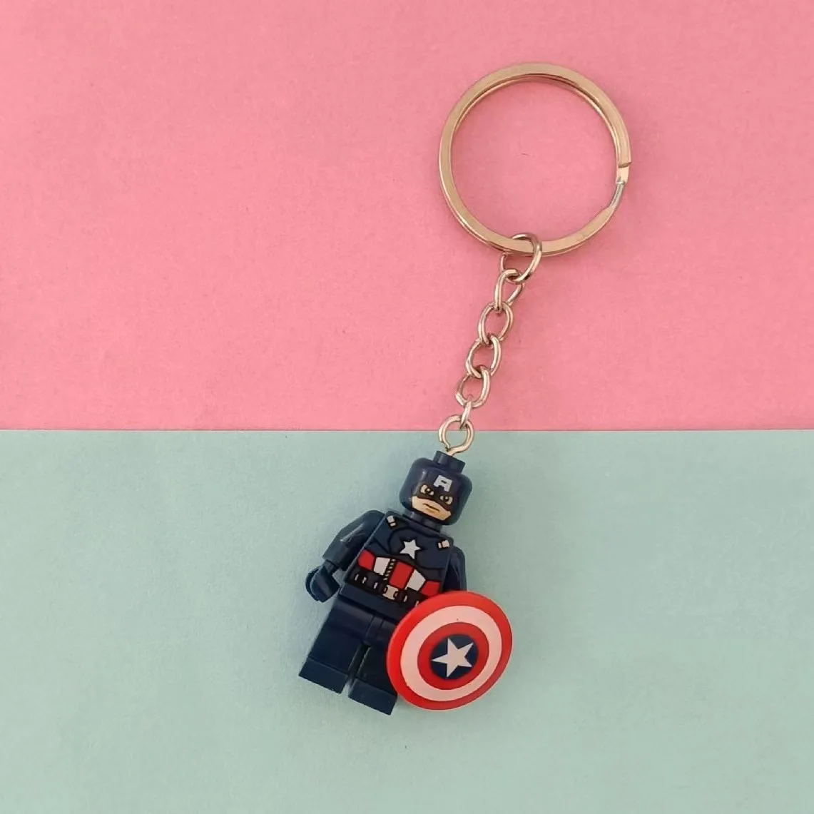 2024 year Cartoon Building Block Keychain Buzz Light year Superhero Avengers Radish Rabbit Couple Pendant Lego keychain