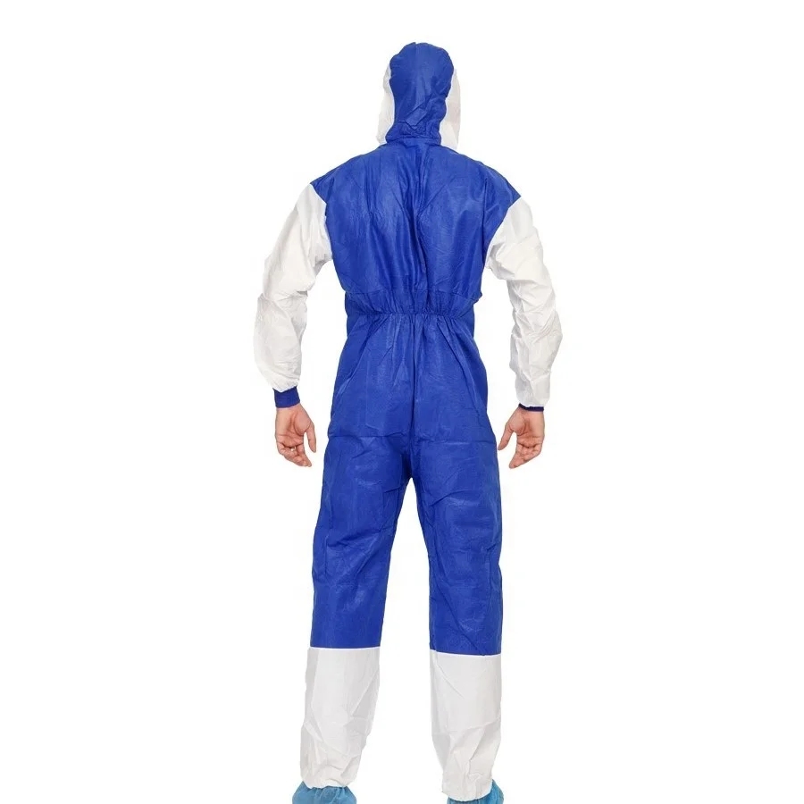 EN 14126 Approved Biological Protective Hooded Disposable With boot cover Medical Use Coveralls