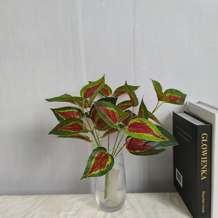 Leaf Faux Plant Wholesale Red Perilla Artificial Branch