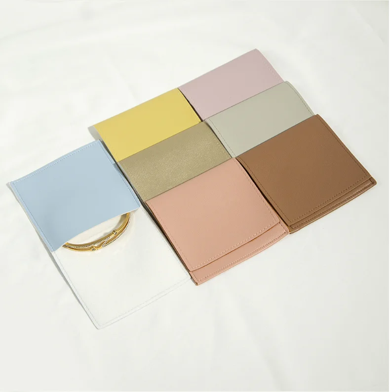 2023 Popular pu leather pouch for jewelry packing logo custom jewelry envelope pouch for necklace earrings storage