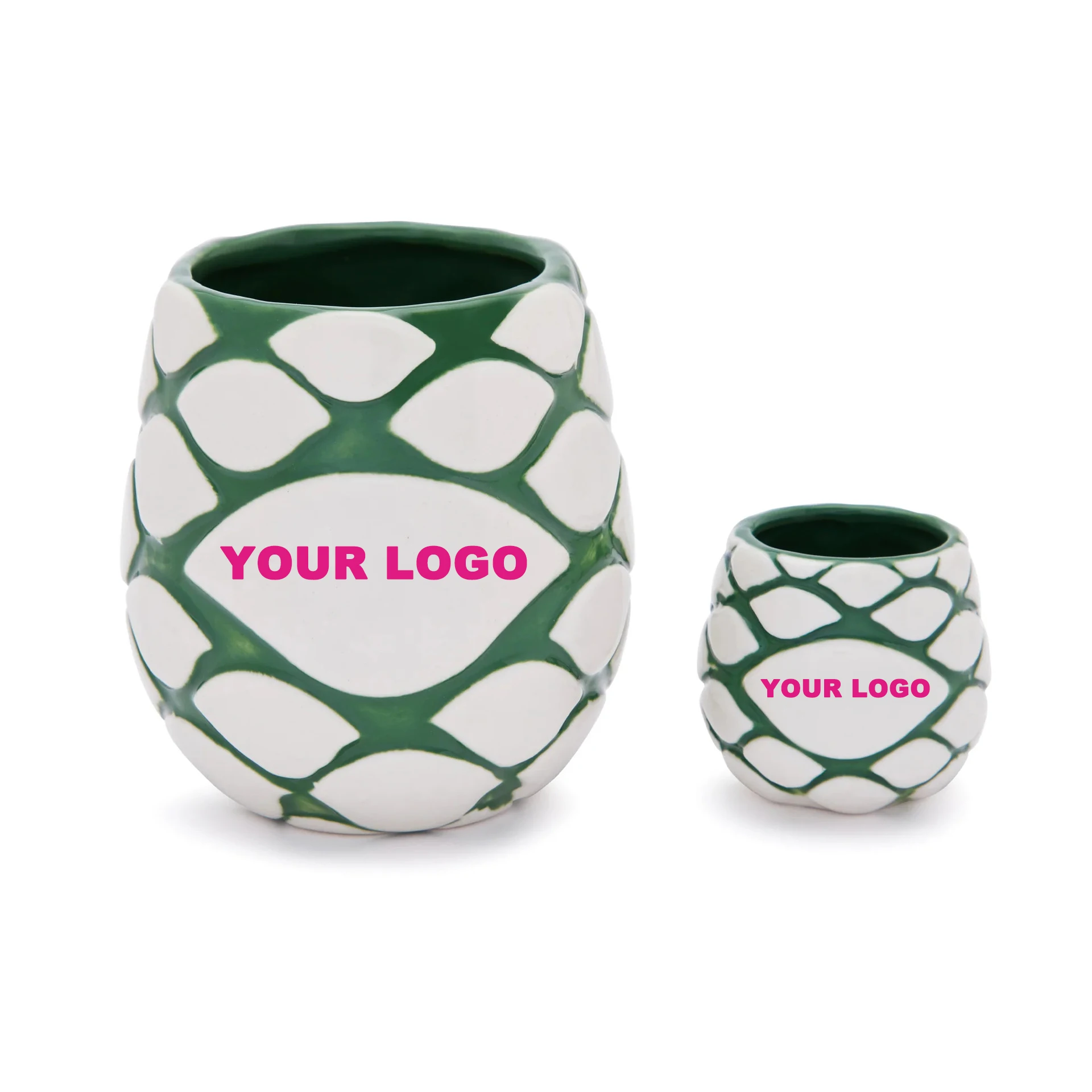 Custom logo Creative Handpainted Striped 12oz 2oz Mexican Tequila shot glasses 300ml Ceramic Agave Beer Mug Cup Tiki Mug for Bar