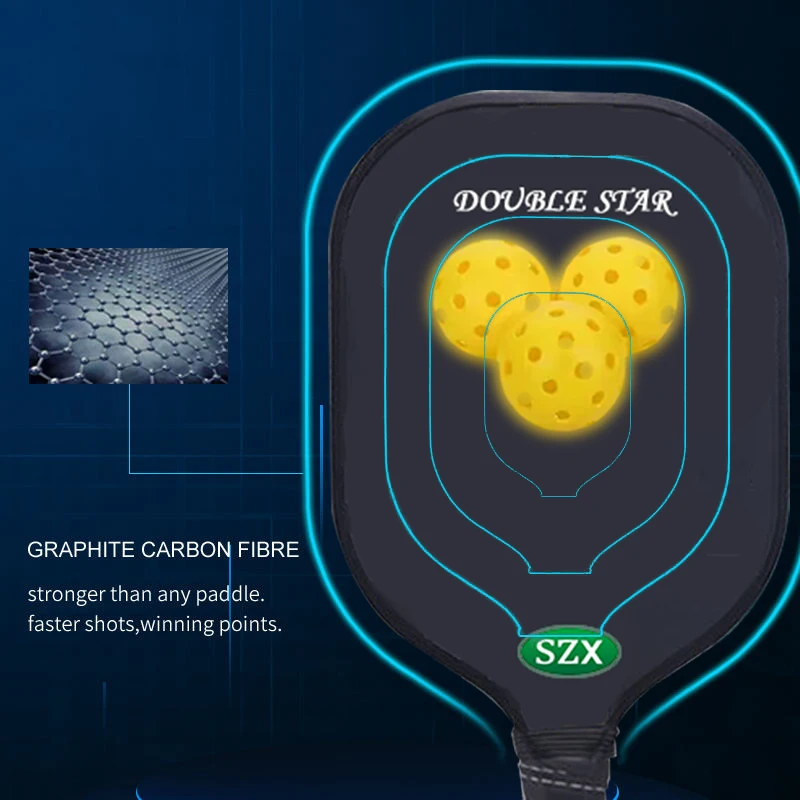Popular Customized Pickle Ball Paddle Polypropylene Honeycomb Core Graphite Face Cushion Pickleball Paddle set