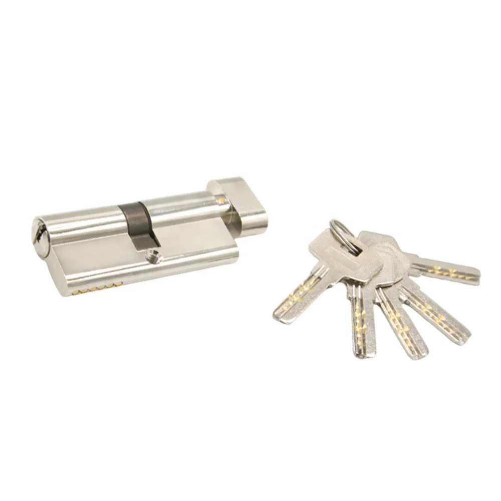 Security 100MM Brass European Cylinder Lock With Knob