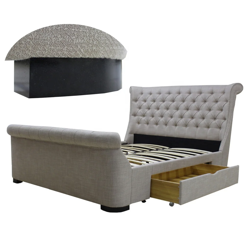 
padded soft bed frame double latest wooden divan bed design 