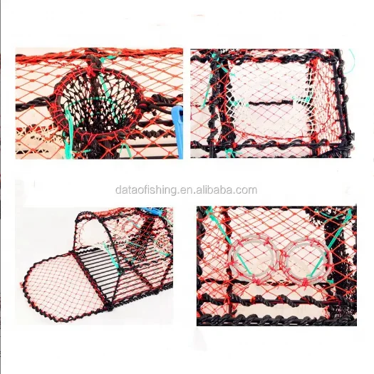 Norway market  lobster crab trap red black PE net crab pots traps