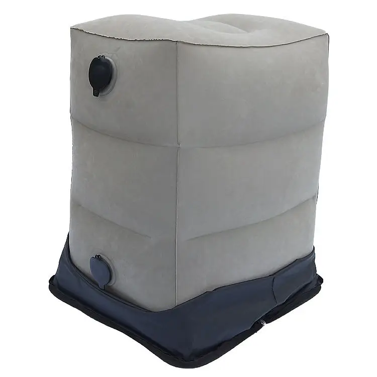 Wholesale For amazon New Airplane Travel Leg Rest Inflatable Foot Rest Pillow With Dust Cover
