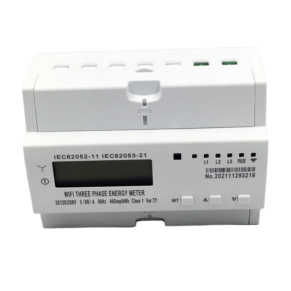 380V 5A CT Three-Phase Four-Wire Smart WiFi Energy Meter Din Rail WiFi Kwh Meter with App Control