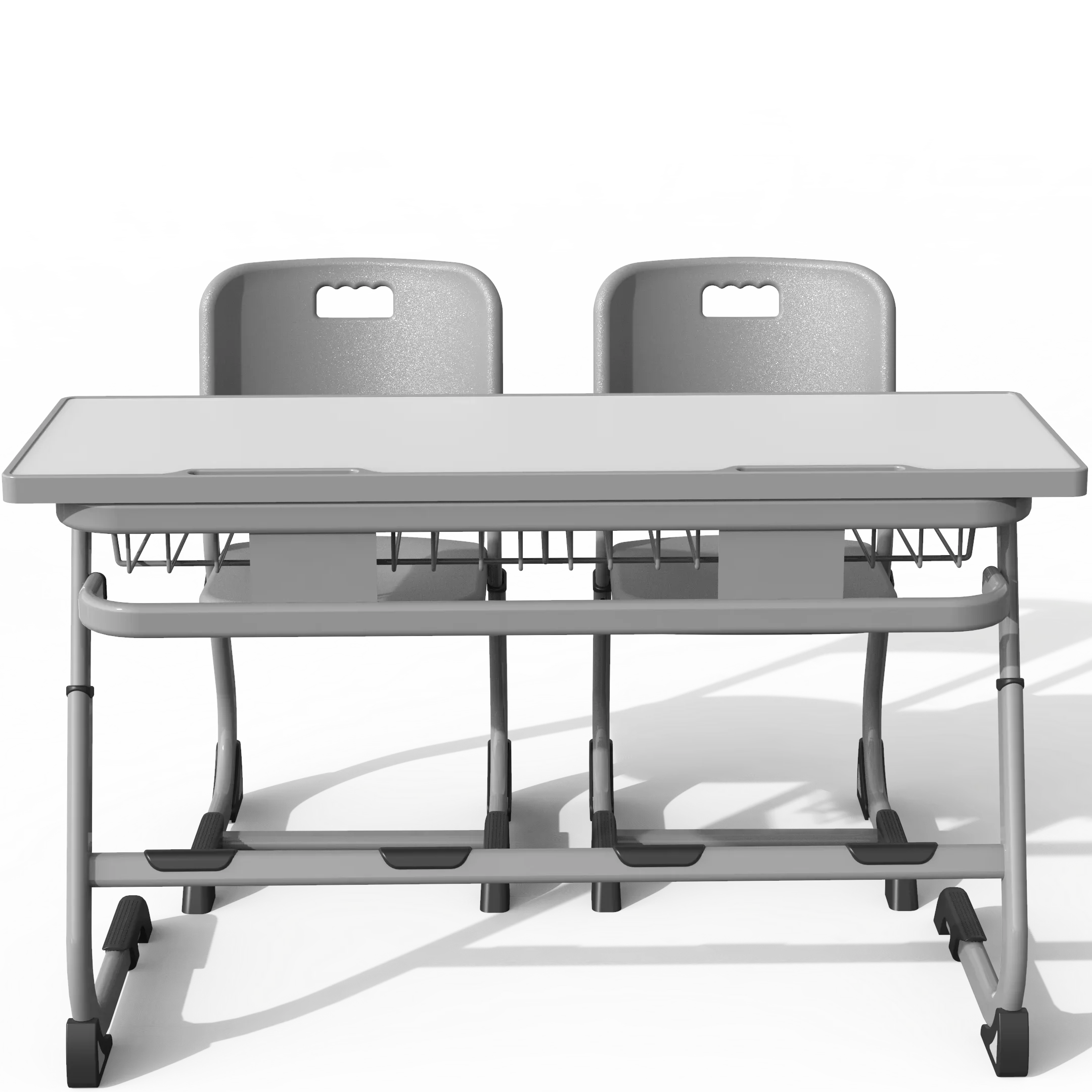 adjustable Classroom Furniture School Desk And Chair Student University Double School Desk Steel Wooden School Desk