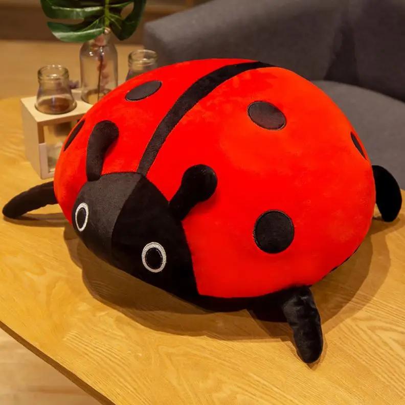 Simulation Yellow Green Blue Purple Red Plush Insect Pillow Toys Beetle Ladybird Stuffed Animals