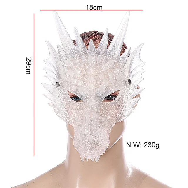 New Products of Halloween Carnival Dance Party Cosplay Props 3D Silicone Animal Dragon Mask halloween outdoor decorations