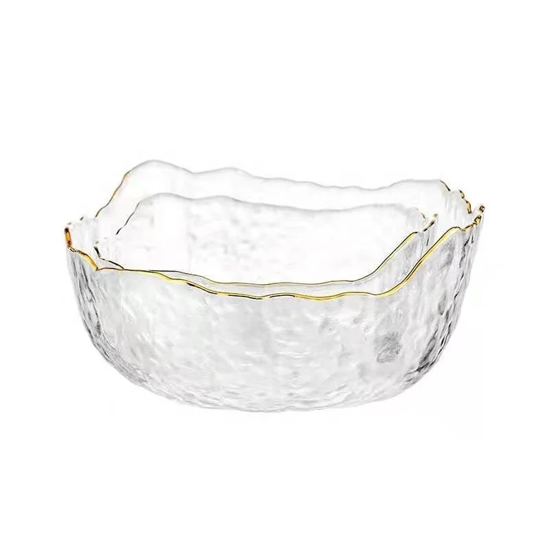 
Modern elegant style safe clear glass mixing bowl multi-purpose dessert bowl crystal salad bowl 