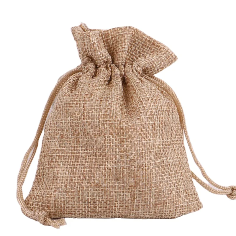 Wholesale Blank Eco Friendly Linen Hemp Grocery Bag Natural Burlap Tote Shopping Bag Bolsa Yute Jute Bag With Window