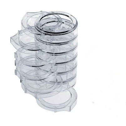 Makeup lucency  Fashion Mini Eyeshadow Palette Rotary Plastic 6 Section Stackable Round Plastic Containers 6 Column