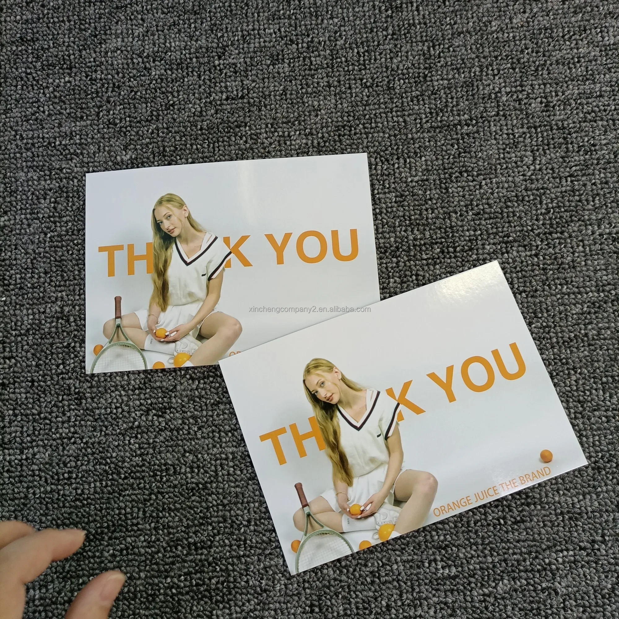 Customized Holographic Design Laser Paper Printing Business Thank You Greeting Rainbow Card With Logo