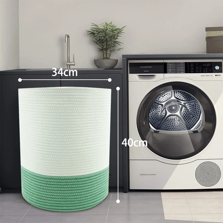 Extra Large 100% Natural Cotton Rope Woven Storage Basket for Storage Cotton Laundry Basket Blankets Toys