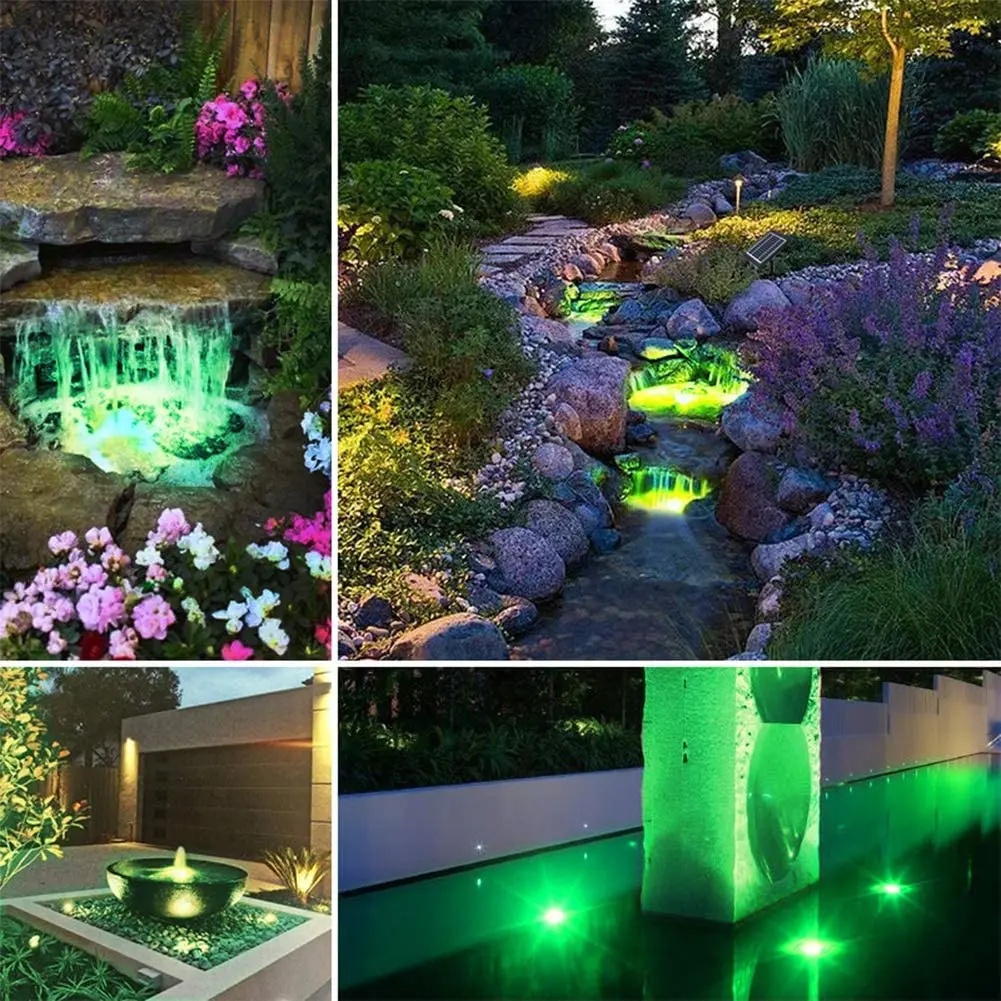 Submersible Pond Light RGB LED Landscape Spotlights IP68 TM68 Underwater Night Garden Outdoor Solar Panel Pool
